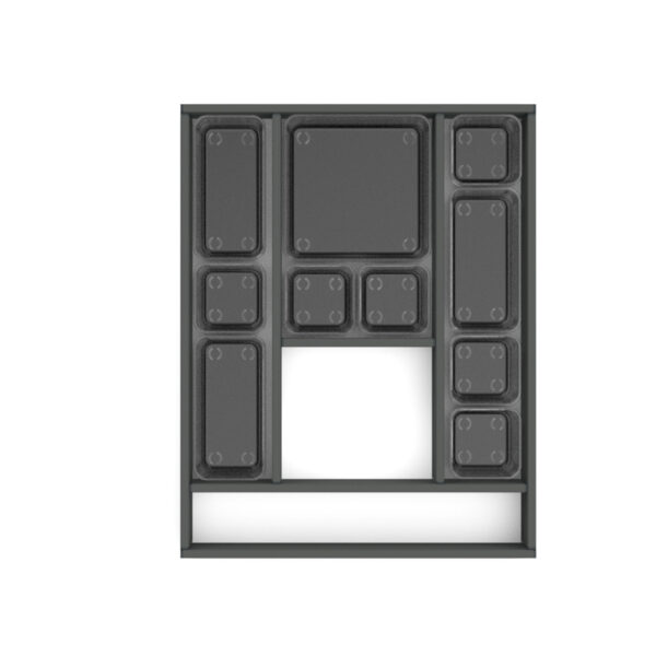 Emuca Organisateur de tiroirs Alumount 450x500, Aluminium, Gris antracite – Image 3