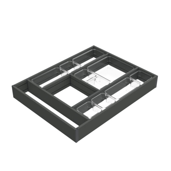 Emuca Organisateur de tiroirs Alumount 450x500, Aluminium, Gris antracite – Image 4