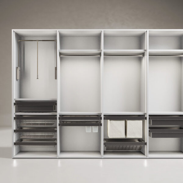 Emuca Rack avec glissières à extension totale et à fermeture douce pour accessoires d'armoire Quartz, 562-588mm, Aluminium et plastique, Titane – Image 8