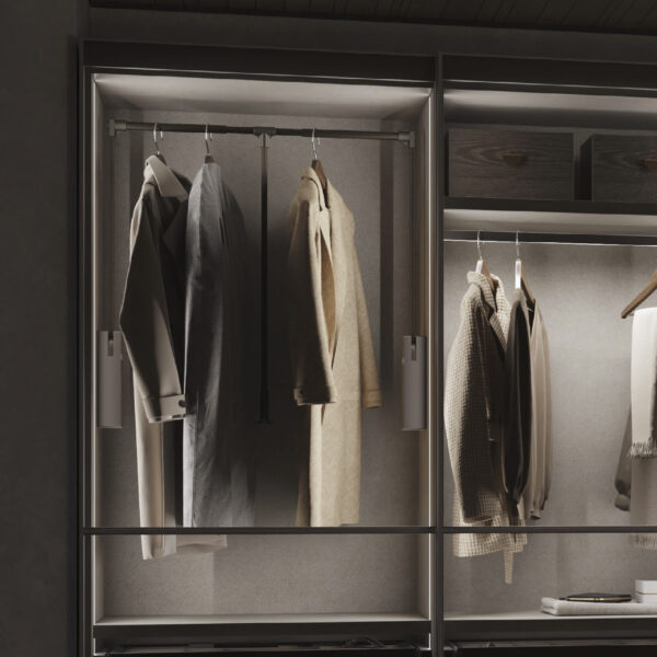 Emuca Penderie rabattable pour armoire Sway, 600 - 830mm, Acier, Aluminium et Plastique, Peint en titane – Image 4