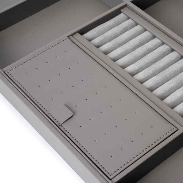 Emuca Tiroir organisateur pour placards et commodes Quartz, 440 (M60), Eco-pelle et bois, Titane – Image 4