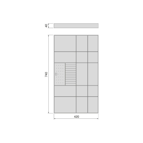 Emuca Tiroir organisateur pour placards et commodes Quartz, 740 (M90), Eco-pelle et bois, Titane – Image 6