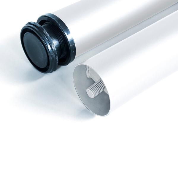 Emuca Lot de 4 pieds de table, diamètre 60mm, H 830mm, Acier, Peint en blanc – Image 6