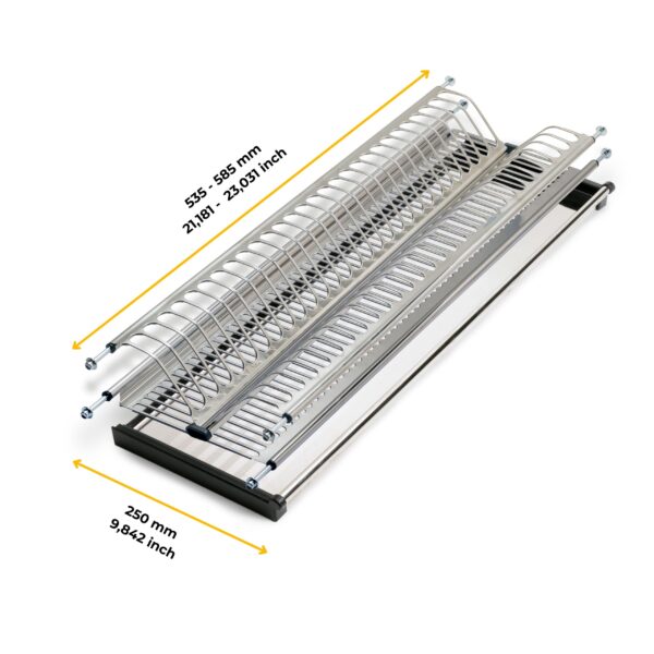 Emuca Égouttoir acier inoxydable Drynox, module 600mm, acier inoxydable – Image 10