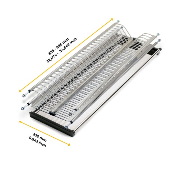 Emuca Égouttoir acier inoxydable Drynox, module 900mm, acier inoxydable – Image 10