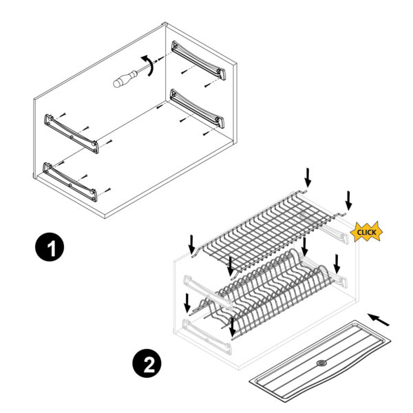 Emuca Égouttoir Suprastar pour module, 800, Acier, Chromé – Image 10