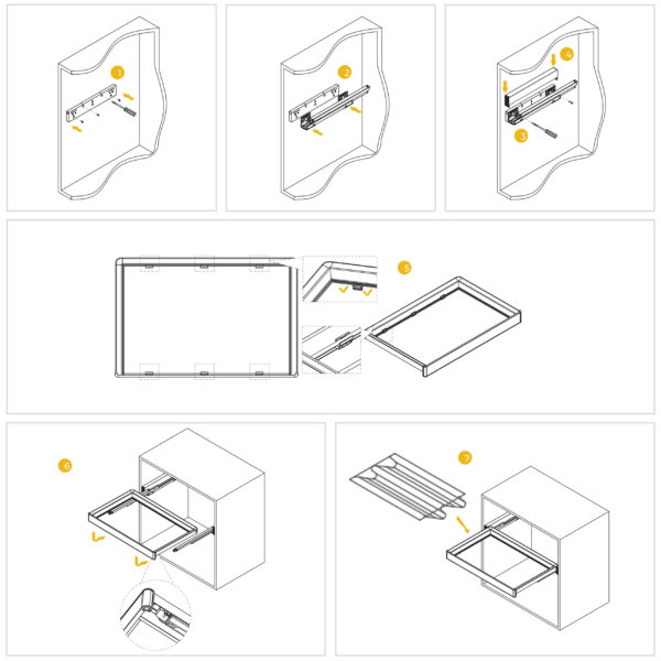 Emuca Kit tiroir à chaussures et rack ajustable Quartz pour armoires, glissières extension totale et à fermeture douce, Module 60cm, Finition Titane – Image 13