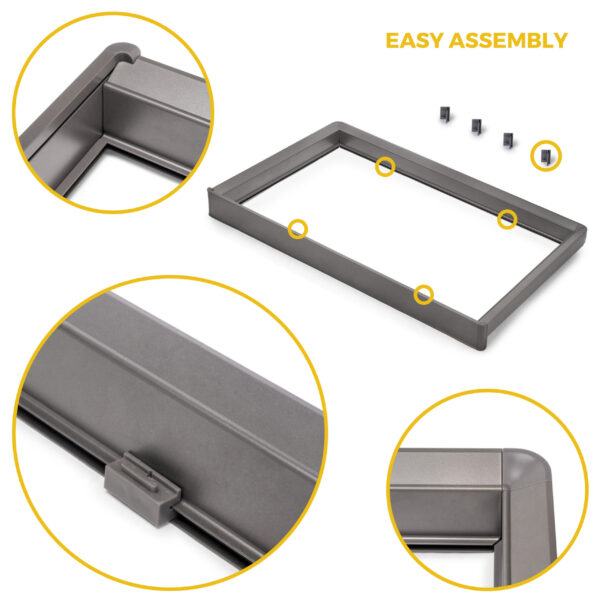 Emuca Kit tiroir à chaussures et rack ajustable Quartz pour armoires, glissières extension totale et à fermeture douce, Module 90cm, Finition Titane – Image 10