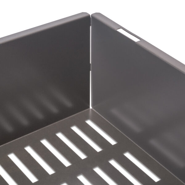 Emuca Kit panier métallique et rack ajustable Quartz pour armoires, glissières extension totale et à fermeture douce, Module 90cm, Finition Titane – Image 5