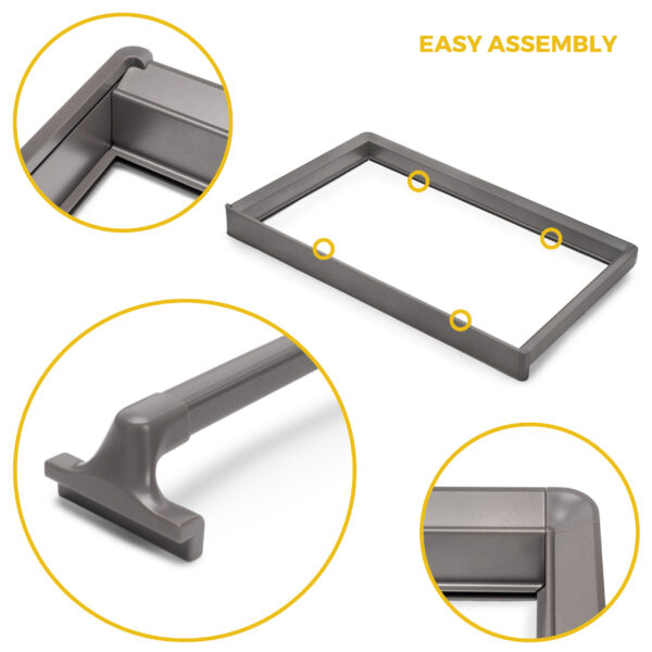 Emuca Kit de porte-pantalon à 7tringles et rack ajustable Quartz pour armoires, glissières extension totale et à fermeture douce, Module 70cm, Finition Titane – Image 10