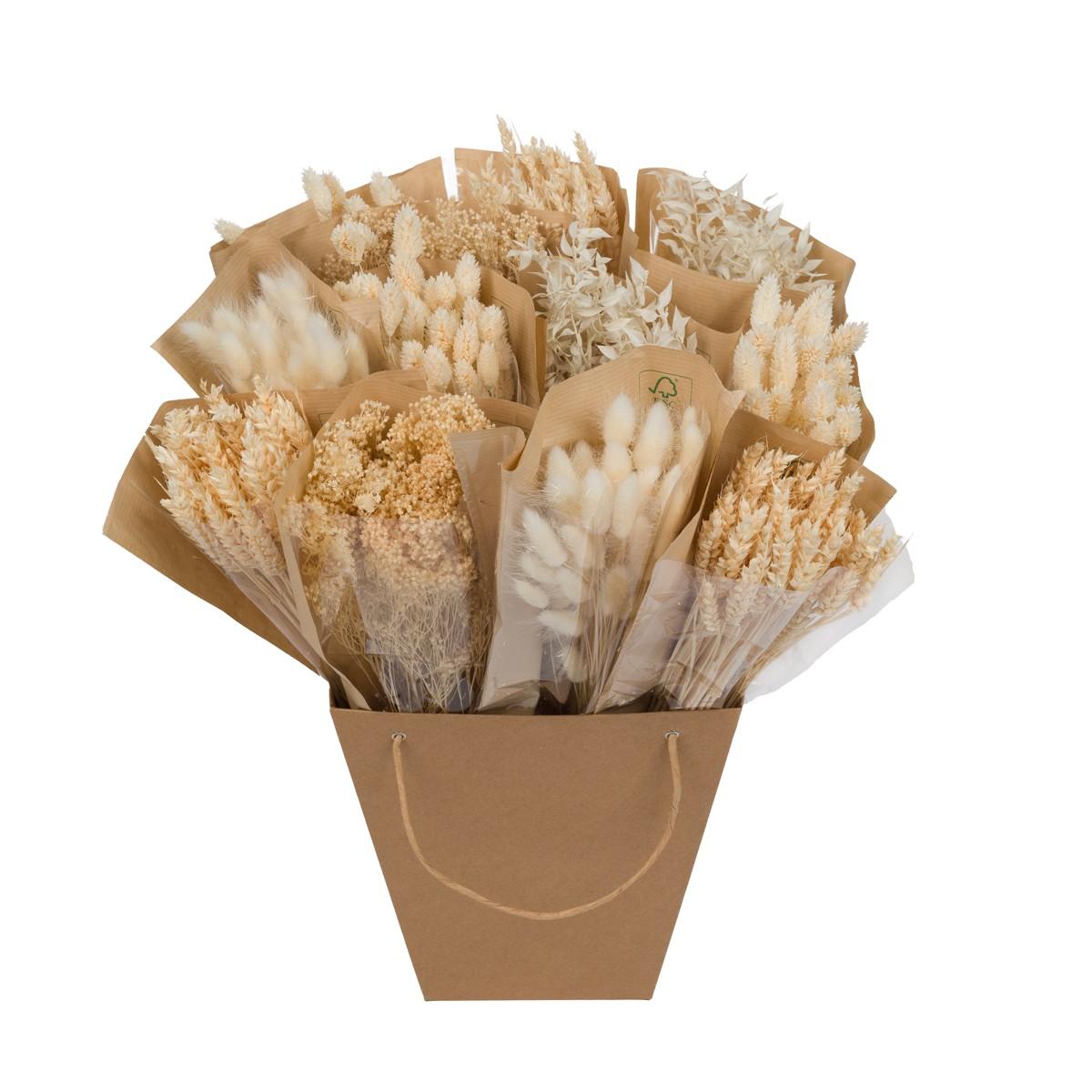Droogbloemen en pot  Hauteur 50cm. Plante verte type Droogbloemen, livrée en pot, idéale pour intérieur lumineux.