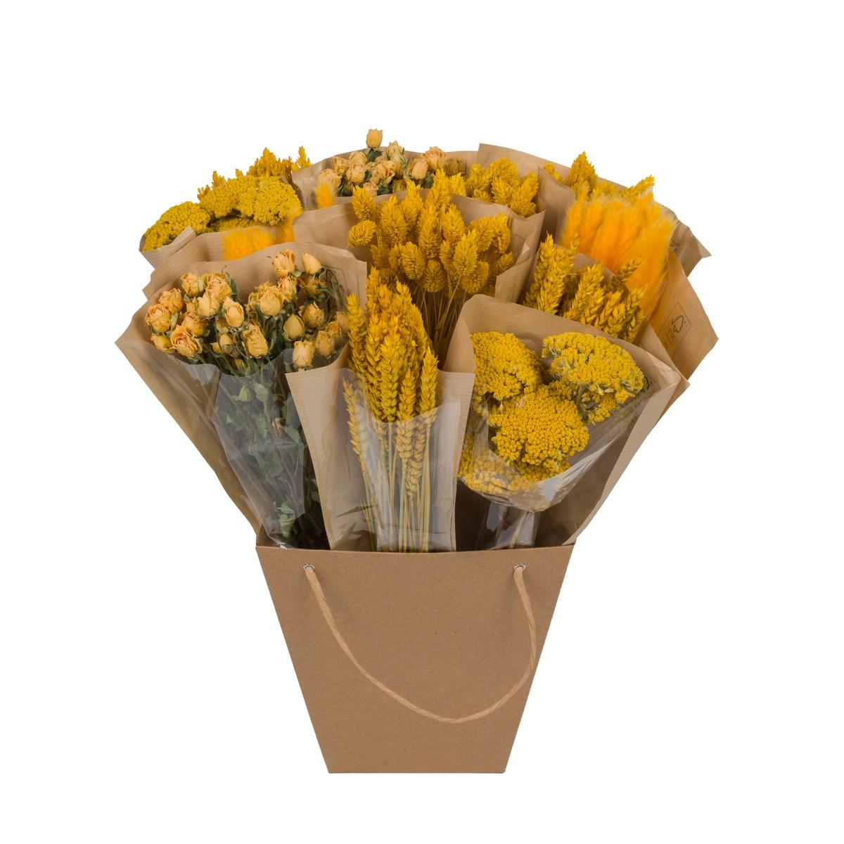 Droogbloemen en pot  Hauteur 50cm. Plante verte type Droogbloemen, livrée en pot, idéale pour intérieur lumineux.