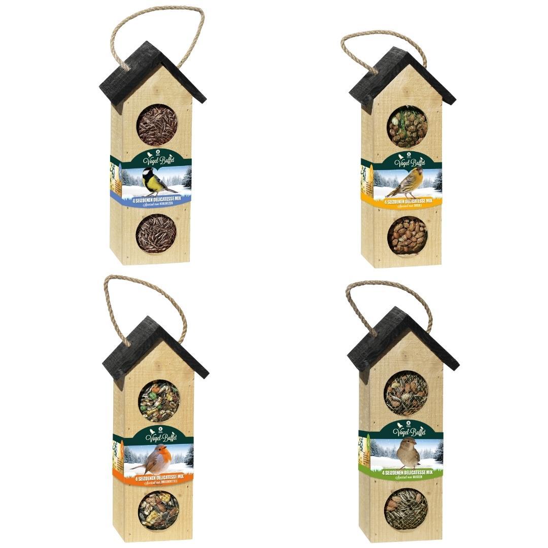 Bird Buffet | Vogelvoer Bird Chalet Mix Set van 4 | 4x 200gr en pot. Plante verte type Bird Buffet | Vogelvoer Bird Chalet Mix Set van 4 | 4x 200gr, livrée en pot, idéale pour intérieur lumineux.