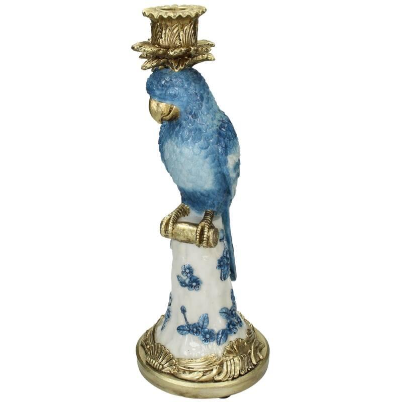Kandelaar met Blauwe Vogel en pot. Plante verte type Kandelaar met Blauwe Vogel, livrée en pot, idéale pour intérieur lumineux.