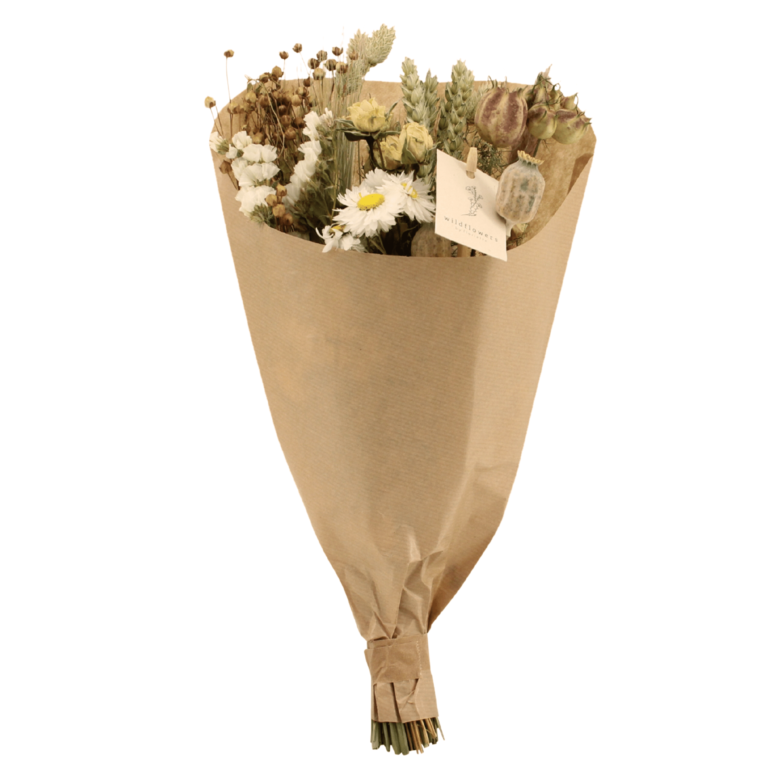 Droogbloemen Field Bouquet Natural en pot Ø15cm  Hauteur 35cm. Plante verte type Droogbloemen Field Bouquet Natural, livrée en pot, idéale pour intérieur lumineux.