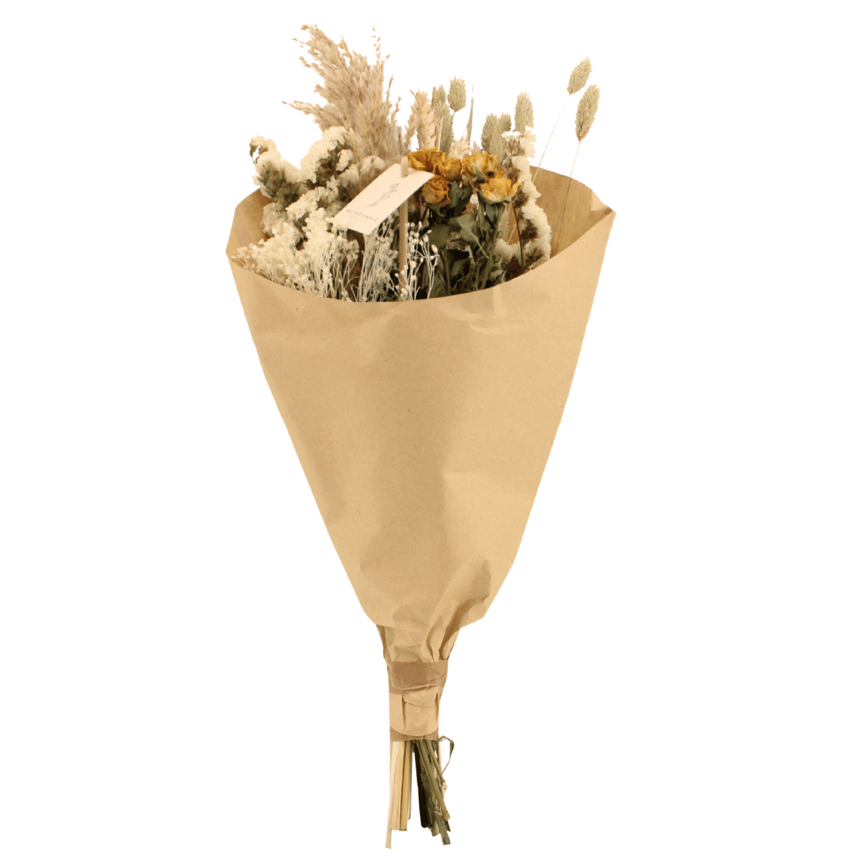 Droogbloemen Field Bouquet Natural en pot Ø20cm  Hauteur 50cm. Plante verte type Droogbloemen Field Bouquet Natural, livrée en pot, idéale pour intérieur lumineux.