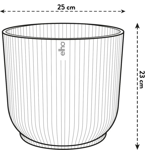 Pot elho Vibes Fold Round wit en pot  Hauteur 23cm. Plante verte type Pot elho Vibes Fold Round wit, livrée en pot, idéale pour intérieur lumineux. – Image 5