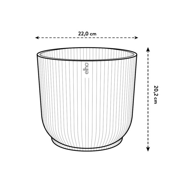 Pot elho Vibes Fold Round blauw en pot  Hauteur 20cm. Plante verte type Pot elho Vibes Fold Round blauw, livrée en pot, idéale pour intérieur lumineux. – Image 5