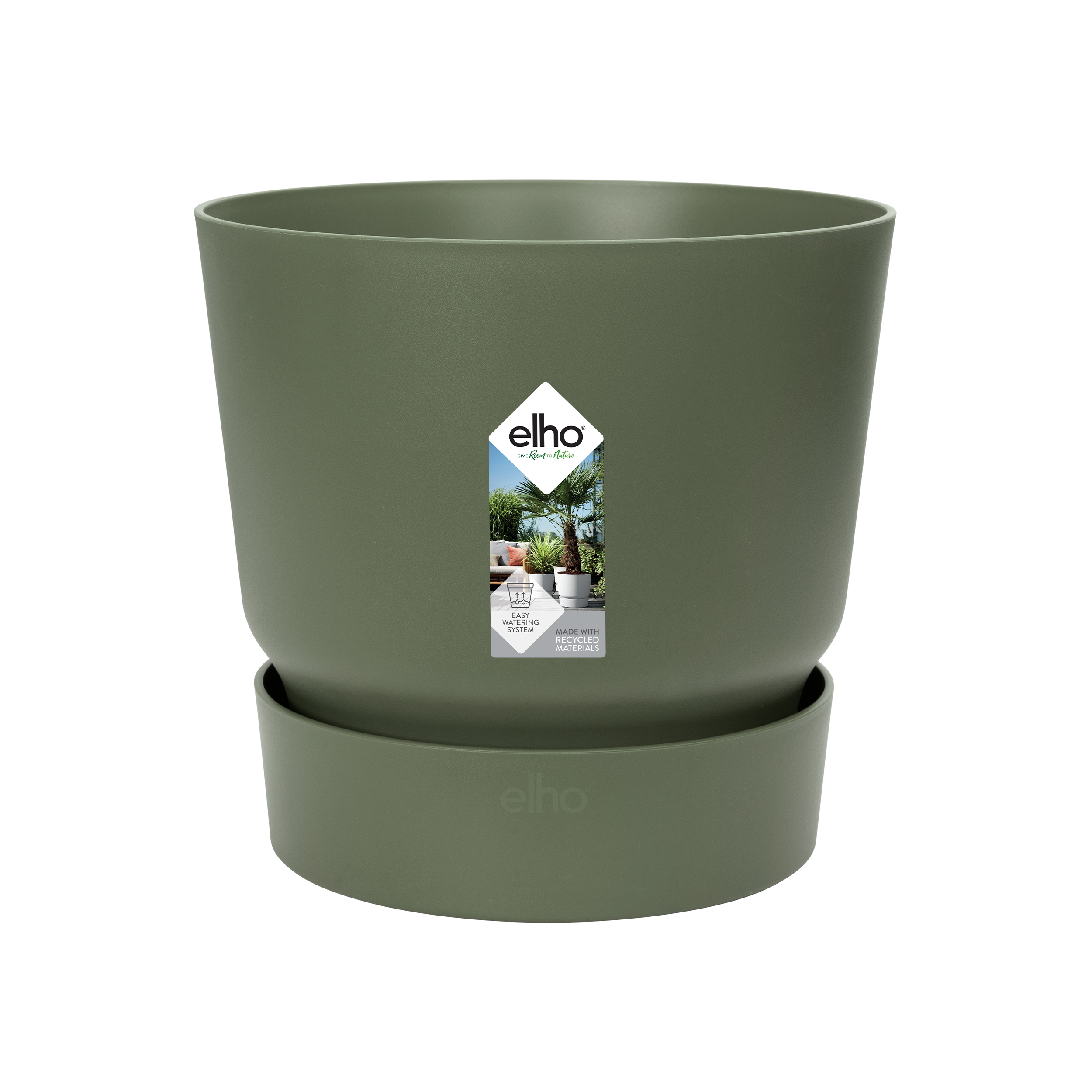 Pot elho Greenville Round groen en pot  Hauteur 28cm. Plante verte type Pot elho Greenville Round groen, livrée en pot, idéale pour intérieur lumineux. – Image 2