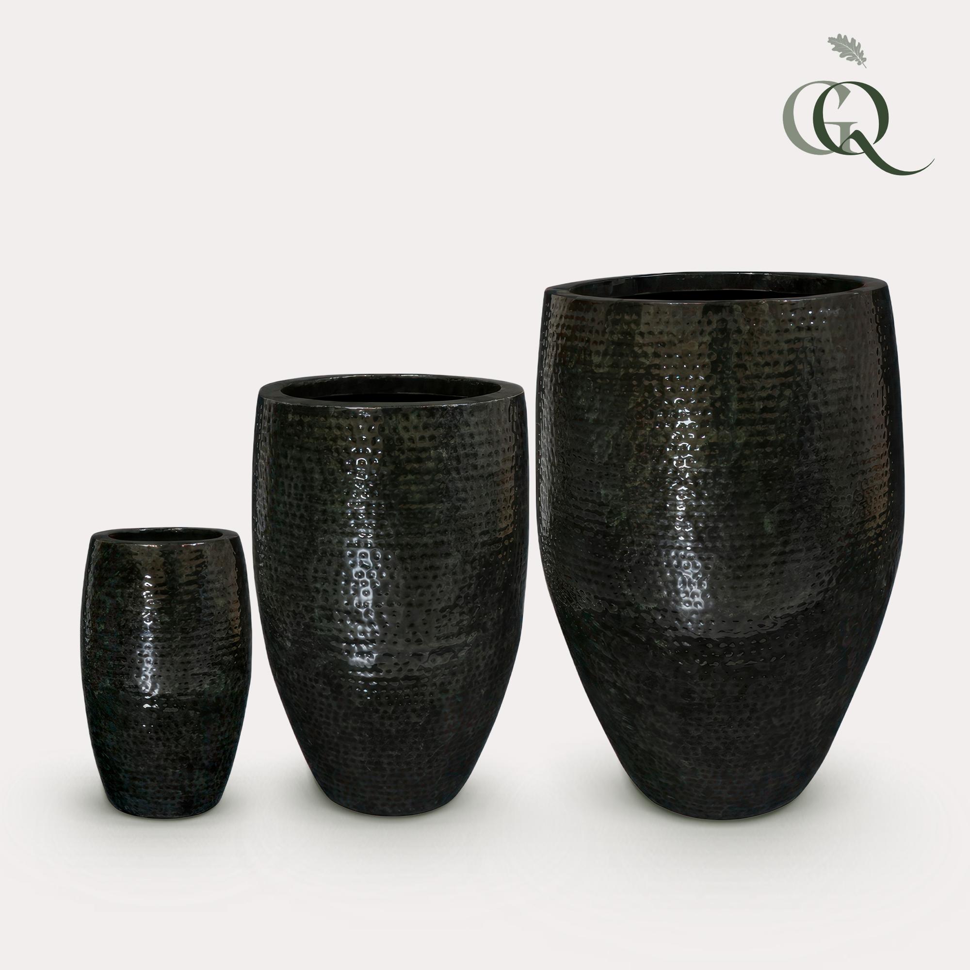 Set van 3 potten en pot. Plante verte type Set van 3 potten, livrée en pot, idéale pour intérieur lumineux.