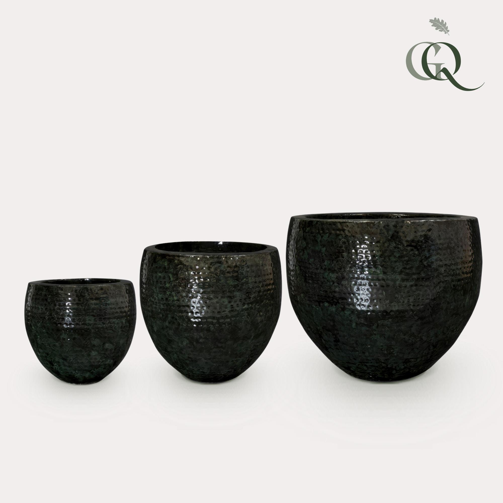 Set van 3 potten en pot. Plante verte type Set van 3 potten, livrée en pot, idéale pour intérieur lumineux.
