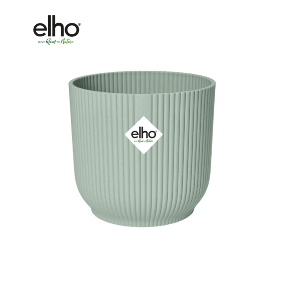 Pot elho Vibes Fold Round groen en pot  Hauteur 13cm. Plante verte type Pot elho Vibes Fold Round groen, livrée en pot, idéale pour intérieur lumineux.