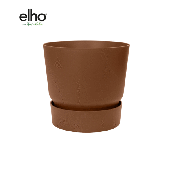 Pot elho Greenville Round bruin en pot  Hauteur 28cm. Plante verte type Pot elho Greenville Round bruin, livrée en pot, idéale pour intérieur lumineux.