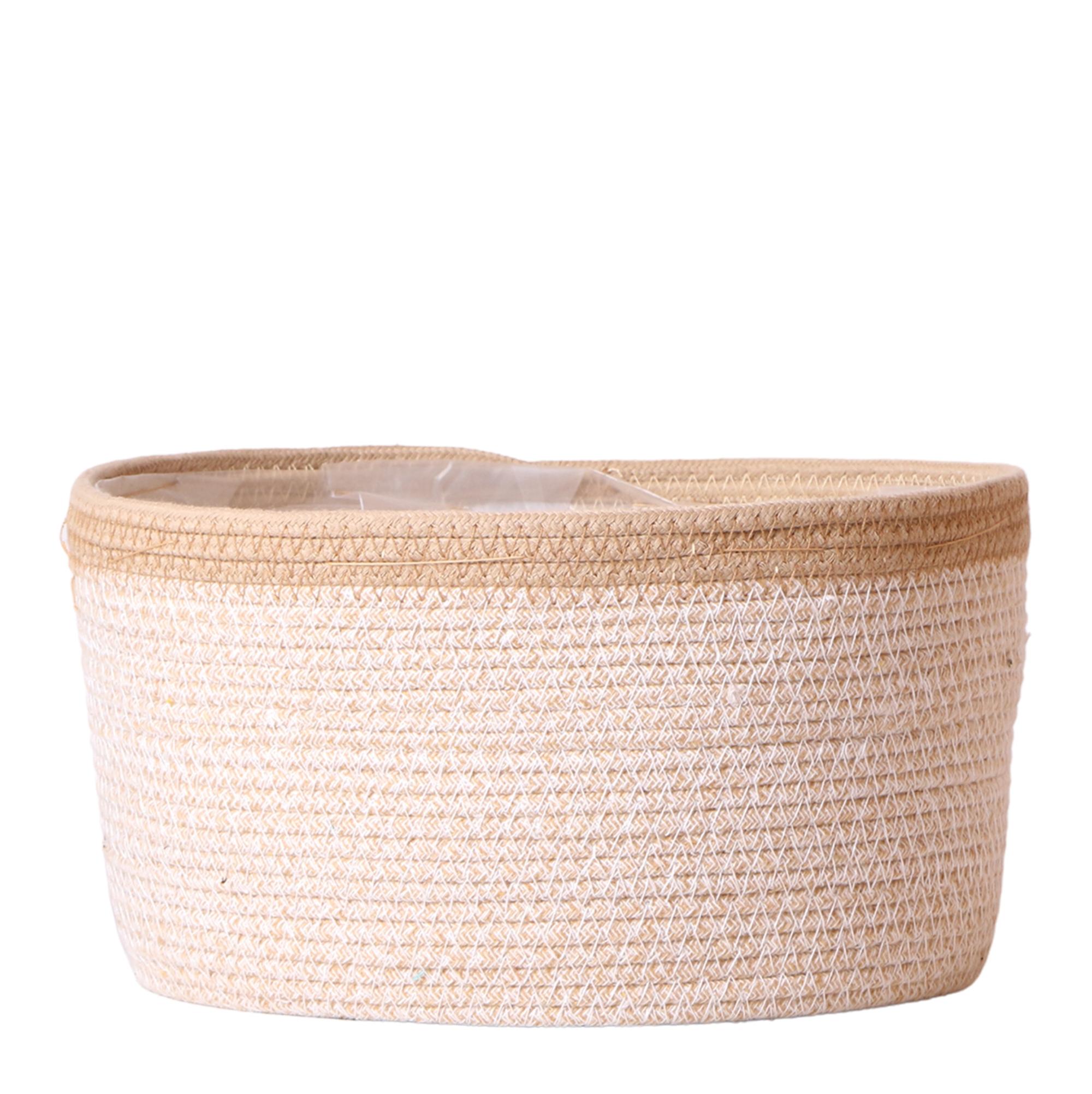 Kolibri Home | Cotton Basket dish wit en pot Ø30cm. Plante verte type Kolibri Home | Cotton Basket dish wit, livrée en pot, idéale pour intérieur lumineux.