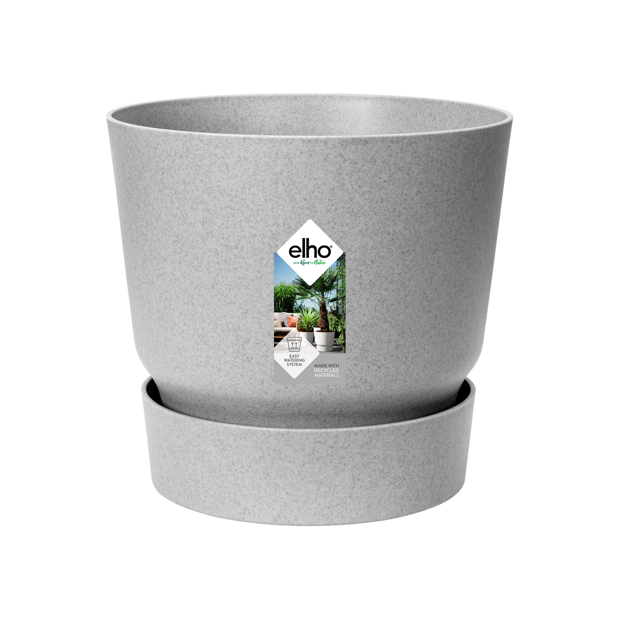 Pot elho Greenville Round grijs en pot  Hauteur 13cm. Plante verte type Pot elho Greenville Round grijs, livrée en pot, idéale pour intérieur lumineux.