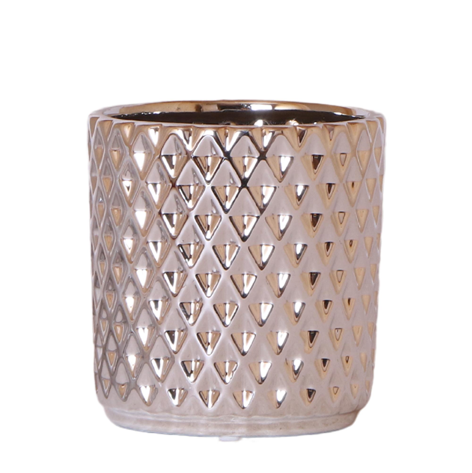 Kolibri Home | Metallic diamond bloempot en pot Ø9cm. Plante verte type Kolibri Home | Metallic diamond bloempot, livrée en pot, idéale pour intérieur lumineux.