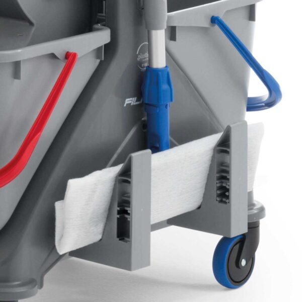 Chariot de lavage bi bac 2x15l sur roulettes avec presse et bac - DME - Chariots de lavage – Image 2