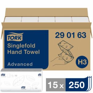 Tork essuie-mains pliés en v doux blancs h3, advanced, 15 x 250 feuilles - TORK - Essuie mains et distributeur