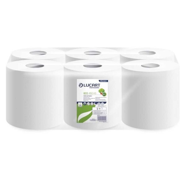 Bobine a devidage central 450fts ecolabel les 6 rouleaux - LUCART - Essuie mains et distributeur