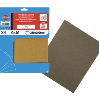 8 FEUILLES PAPIER DE VERRE 230X280 GR 40 par 15 Lots