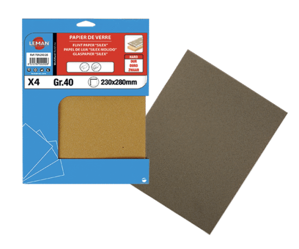 8 FEUILLES PAPIER DE VERRE 230X280 GR 40 par 15 Lots – Image 3