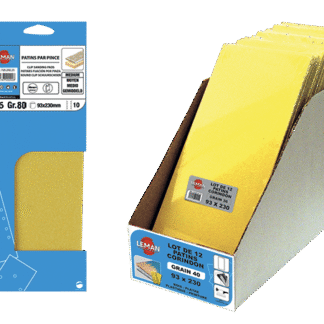 12 PATINS 2X5 TROUS 115X280 GR120 CORINDON JAUNE par 15 Lots