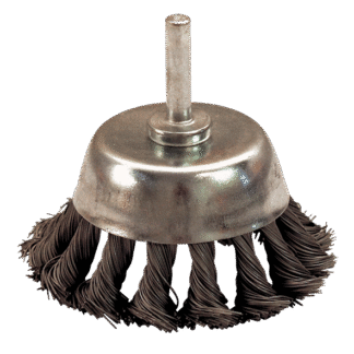 BROSSE CONIQUE D70 FIL 0.50 ACIER TORSADE TIGE DE 6X30