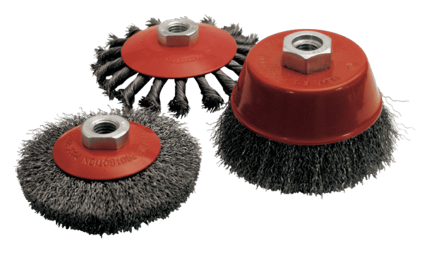 LOT 3 BROSSES CONIQUE/CUVETTE D100 M14 FIL acier ondulé/torsadé – Image 3