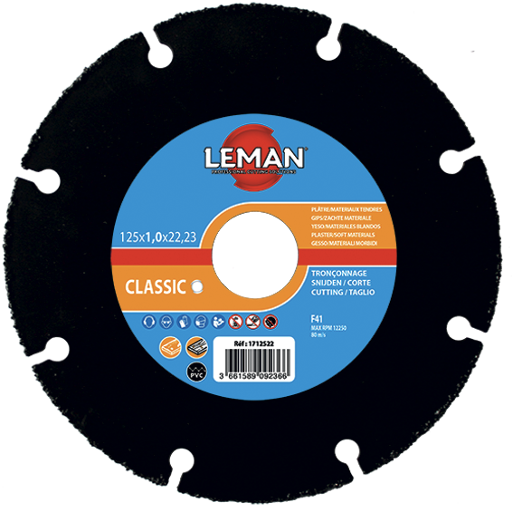 DISQUE A TRONCONNER CARBURE Ø125X1.0X22.23 F41