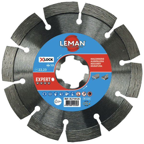 DISQUE DIAMANT SEGMENTS BETON ARME 125 XLOCK HT10