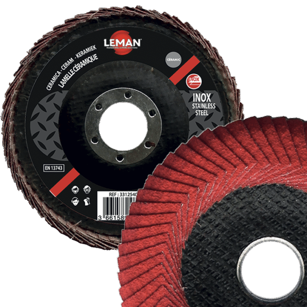 DISQUE A LAMELLES PLAT D125 GR60 CERA BORD ARRONDI