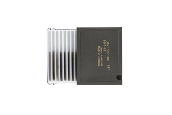 PLAQUETTE K05 20X4,1X1,1 / 4 COUPES 35° HM rainure petite face – Image 3