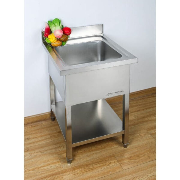 Plonge 1 Bac avec Dosseret et Etagère - 600 x 700 mm – Image 11