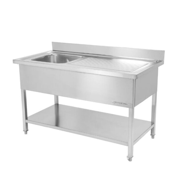 Plonge 1 Bac avec Dosseret et Etagère - 1000 x 700 mm – Image 10