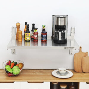 Etagère Murale en Inox sur Crémaillères - L 800 x P 400 mm