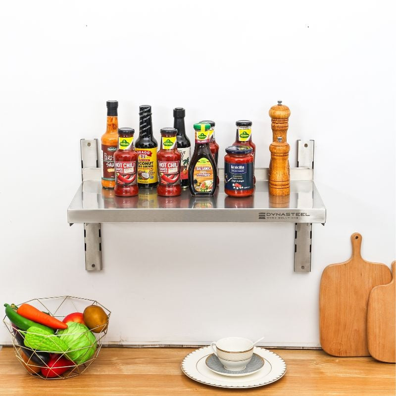Etagère Murale en Inox sur Crémaillères - L 800 x P 300 mm – Image 7