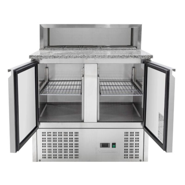 Meuble à Pizza Réfrigéré - 2 Portes - 5 Bacs GN 1/6 – Image 8