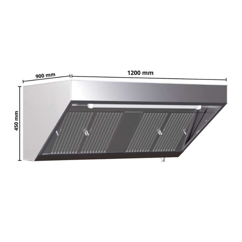 Hotte Snack 900 avec Led et Sans Moteur - Longueur 1200 – Image 9