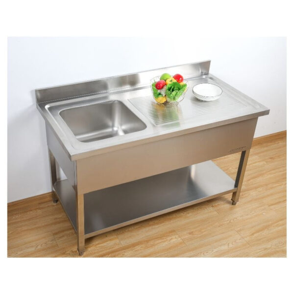 Plonge 1 Bac avec Dosseret et Etagère - 1000 x 700 mm – Image 23