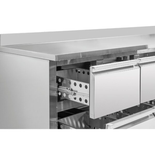 Table Réfrigérée Positive avec Dosseret - 1 Porte et 6 Tiroirs – Image 5